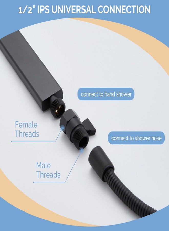 Angle Simple Shower Valve, Brass Water Flow Shut Off Valve for Hand Shower, RV Hose Flow Restrictor, Matte Black - Image 4